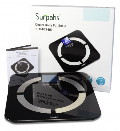 Surpahs Shiny Small Lightweight Digital Bathroom Scale w/ BMI